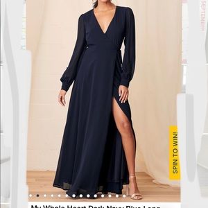 Lulu’s My Whole Heart Navy Blue Long Sleeve Wrap XL